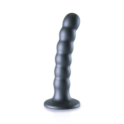 OUCH! Beaded Silicone G-Spot Dildo - Grey 5'' / 13cm