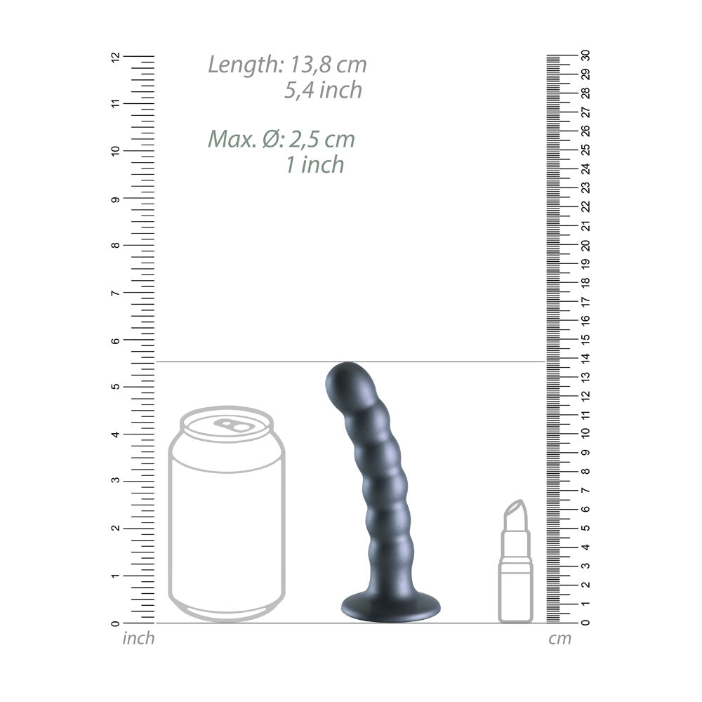 OUCH! Beaded Silicone G-Spot Dildo - Grey 5'' / 13cm