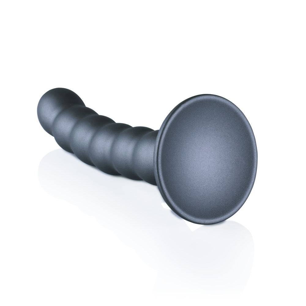 OUCH! Beaded Silicone G - Spot Dildo - Grey 5'' / 13cm