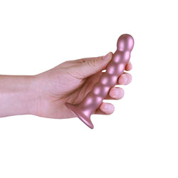 OUCH! Beaded Silicone G-Spot Dildo - Rose Gold 5'' / 13cm