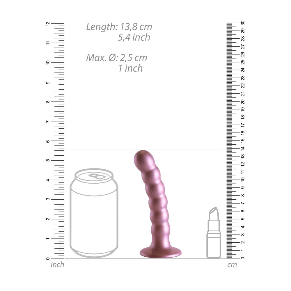 OUCH! Beaded Silicone G-Spot Dildo - Rose Gold 5'' / 13cm