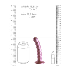 OUCH! Beaded Silicone G-Spot Dildo - Rose Gold 5'' / 13cm