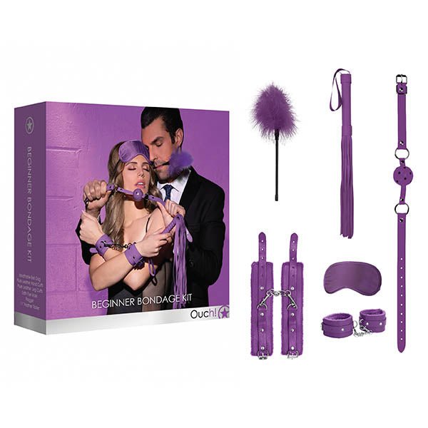 Ouch! Beginners Bondage Kit Purple - 5 Piece Set