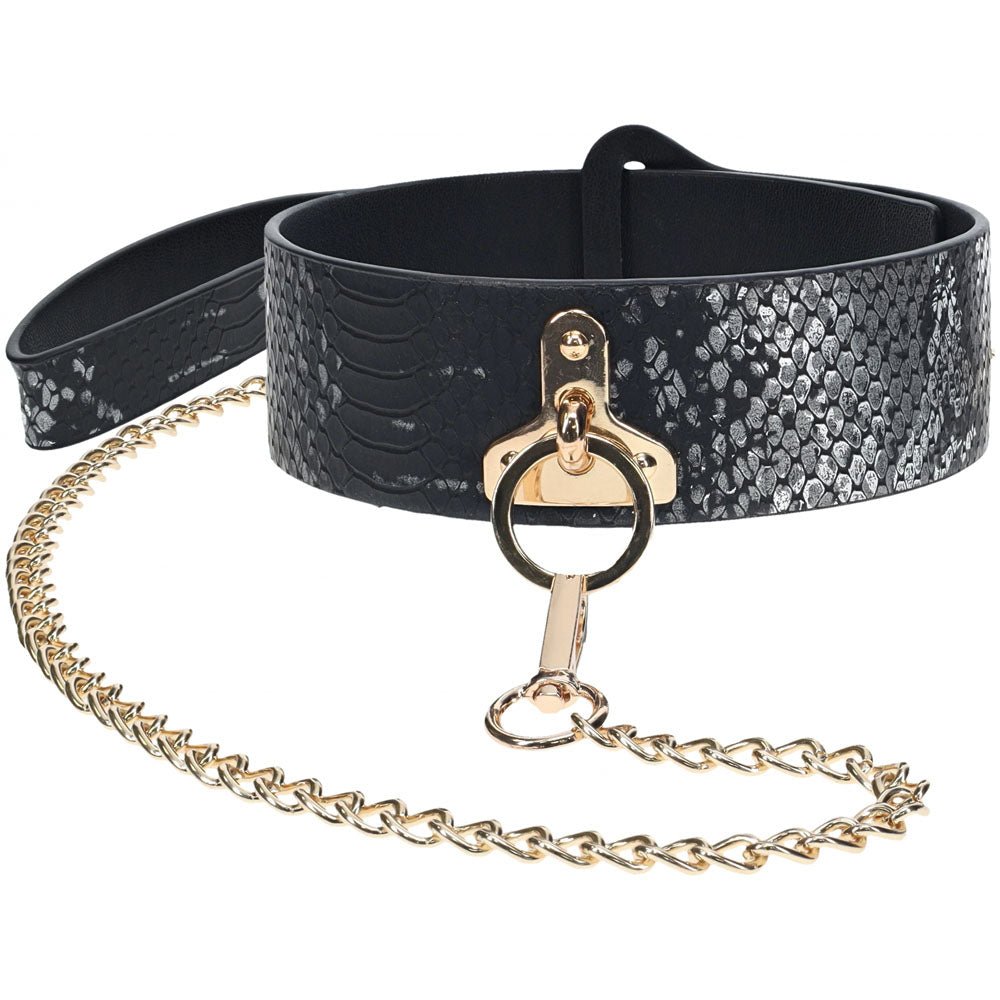 OUCH! Florence Collection - Collar with Leash Black Restraint