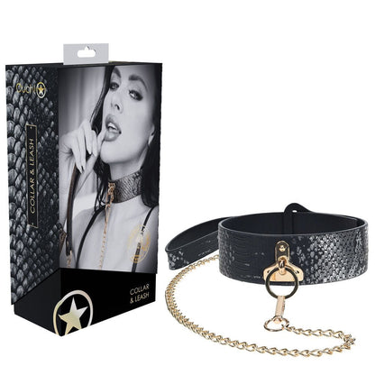 OUCH! Florence Collection - Collar with Leash Black Restraint