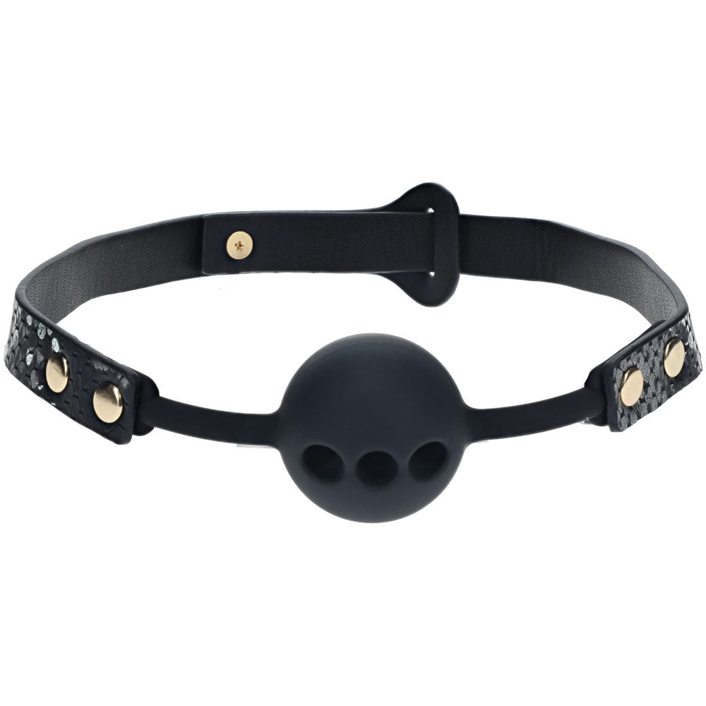 OUCH! Florence Collection - Silicone Ball Gag Black Breathable Mouth Restraint