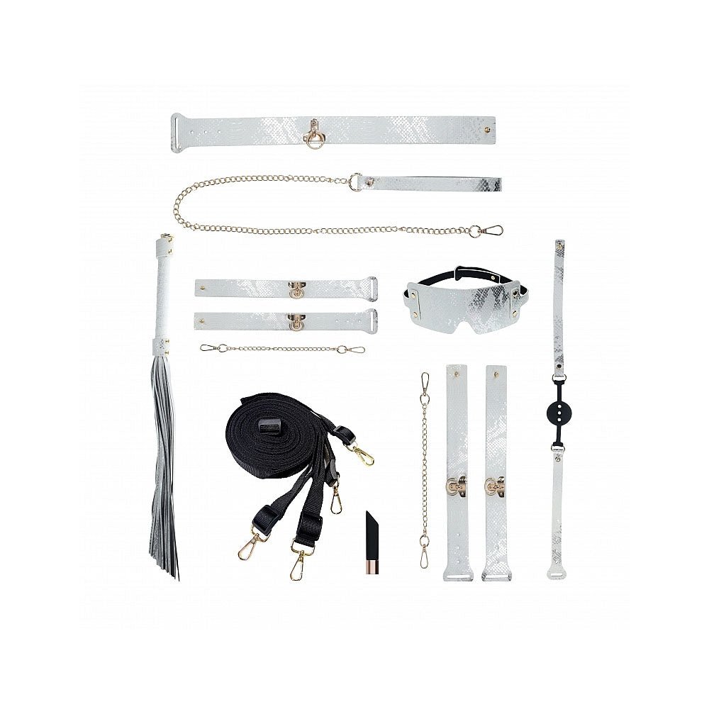 OUCH! Florence Collection White Bondage Set with Bag - 8 Piece Kit