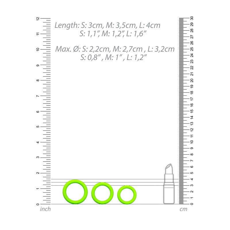 OUCH! Glow In The Dark Cock Ring Set