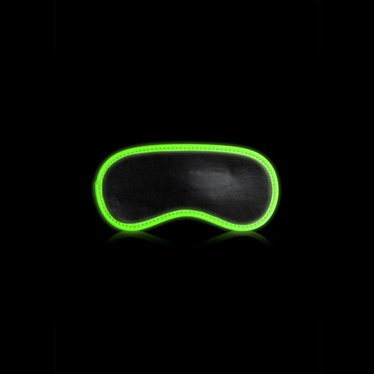 OUCH! Glow In The Dark Eye Mask - Black/Glow In Dark Eye Restraint