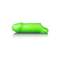 OUCH! Glow In The Dark Smooth Thick Stretchy Penis Sleeve - Glow in Dark 15.5 cm Penis Extension Sleeve