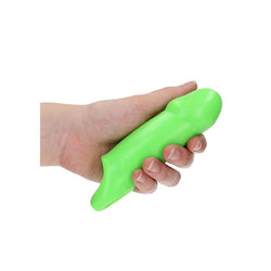 OUCH! Glow In The Dark Smooth Thick Stretchy Penis Sleeve - Glow in Dark 15.5 cm Penis Extension Sleeve