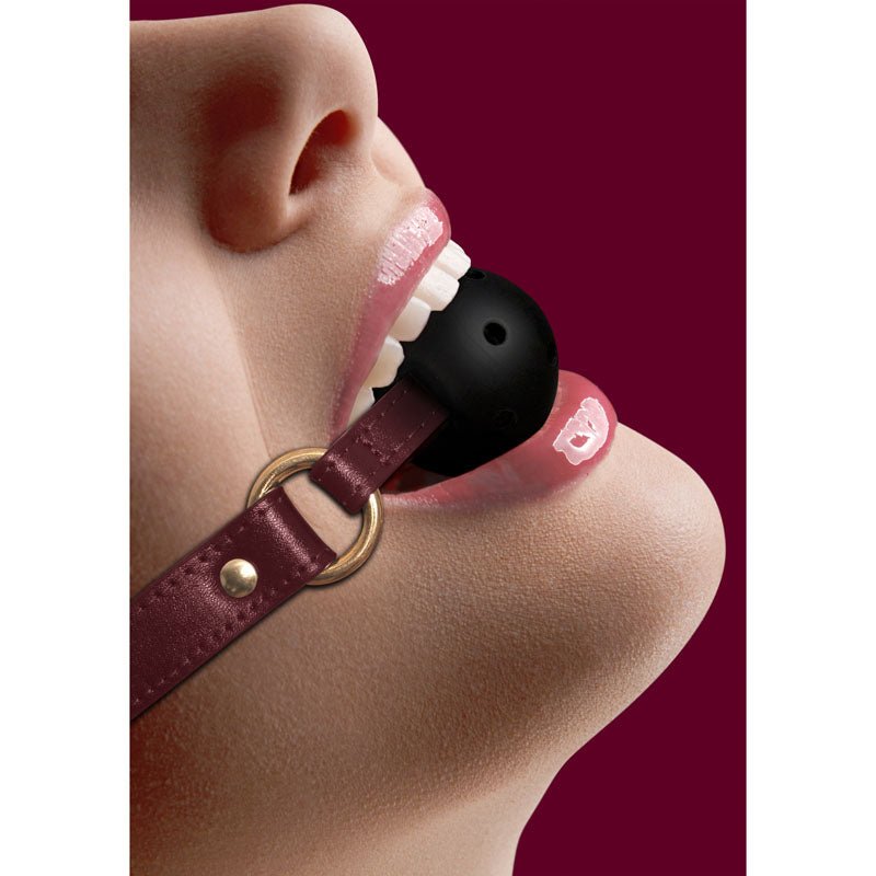 OUCH! Halo - Burgundy Breathable Ball Gag