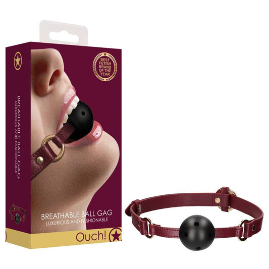 OUCH! Halo - Burgundy Breathable Ball Gag