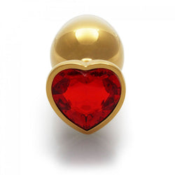 OUCH! Heart Gem Gold Butt Plug - Large