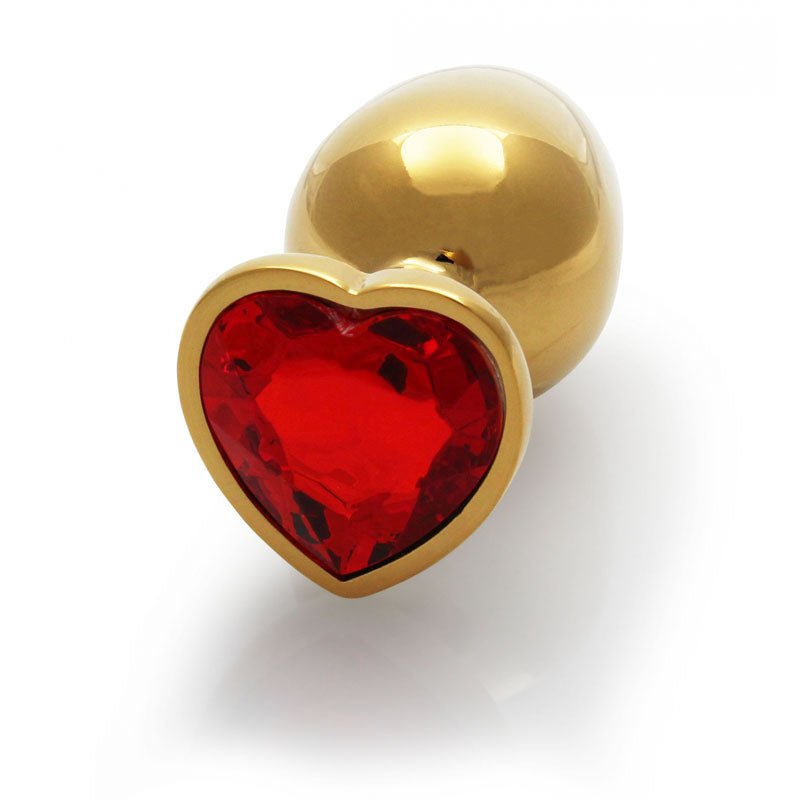 OUCH! Heart Gem Gold Butt Plug - Medium