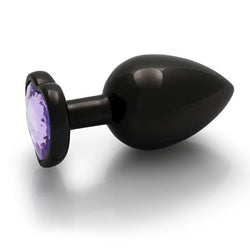 OUCH! Heart Gem Gunmetal Butt Plug - Large