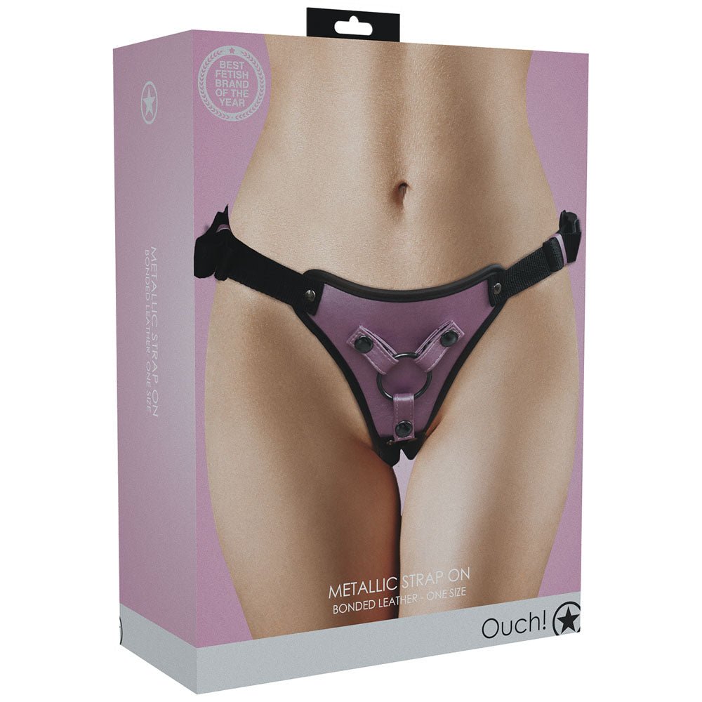 OUCH! Metallic Strap On Harness - Rose (No Probe Included)