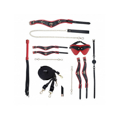 OUCH! Milan Collection - Black/Red Bondage Set with Bag - 8 Piece Kit