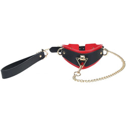 OUCH! Milan Collection - Collar with Leash Black/Red Restraint