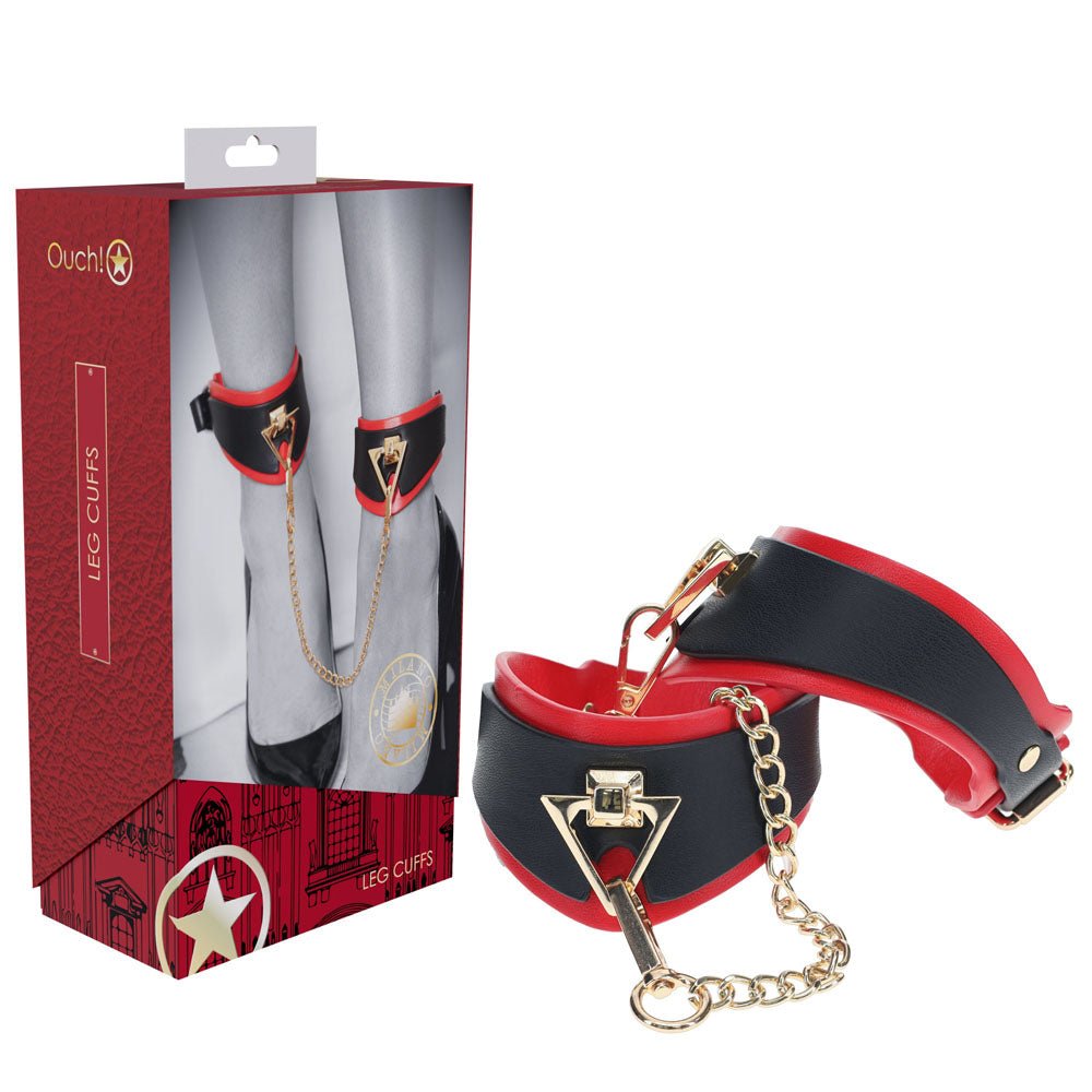 OUCH! Milan Collection - Leg Cuffs Black/Red Restraints