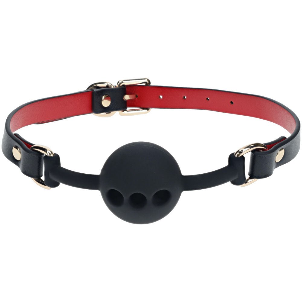 OUCH! Milan Collection - Silicone Ball Gag Black/Red Breathable Mouth Restraint