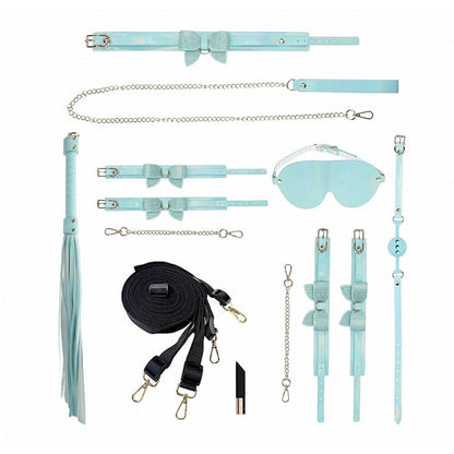 OUCH! Paris Collection Baby Blue Bondage Set with Bag - 8 Piece Kit