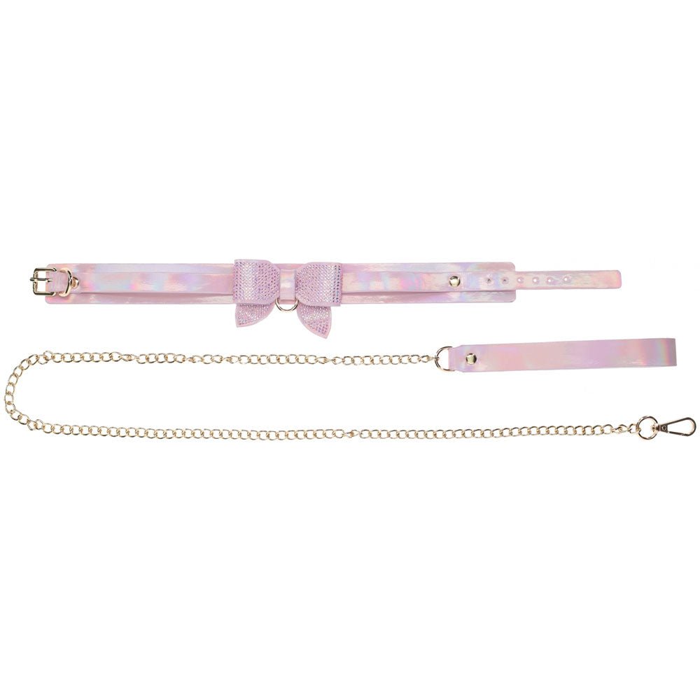 OUCH! Paris Collection - Collar with Leash Pink Restraint