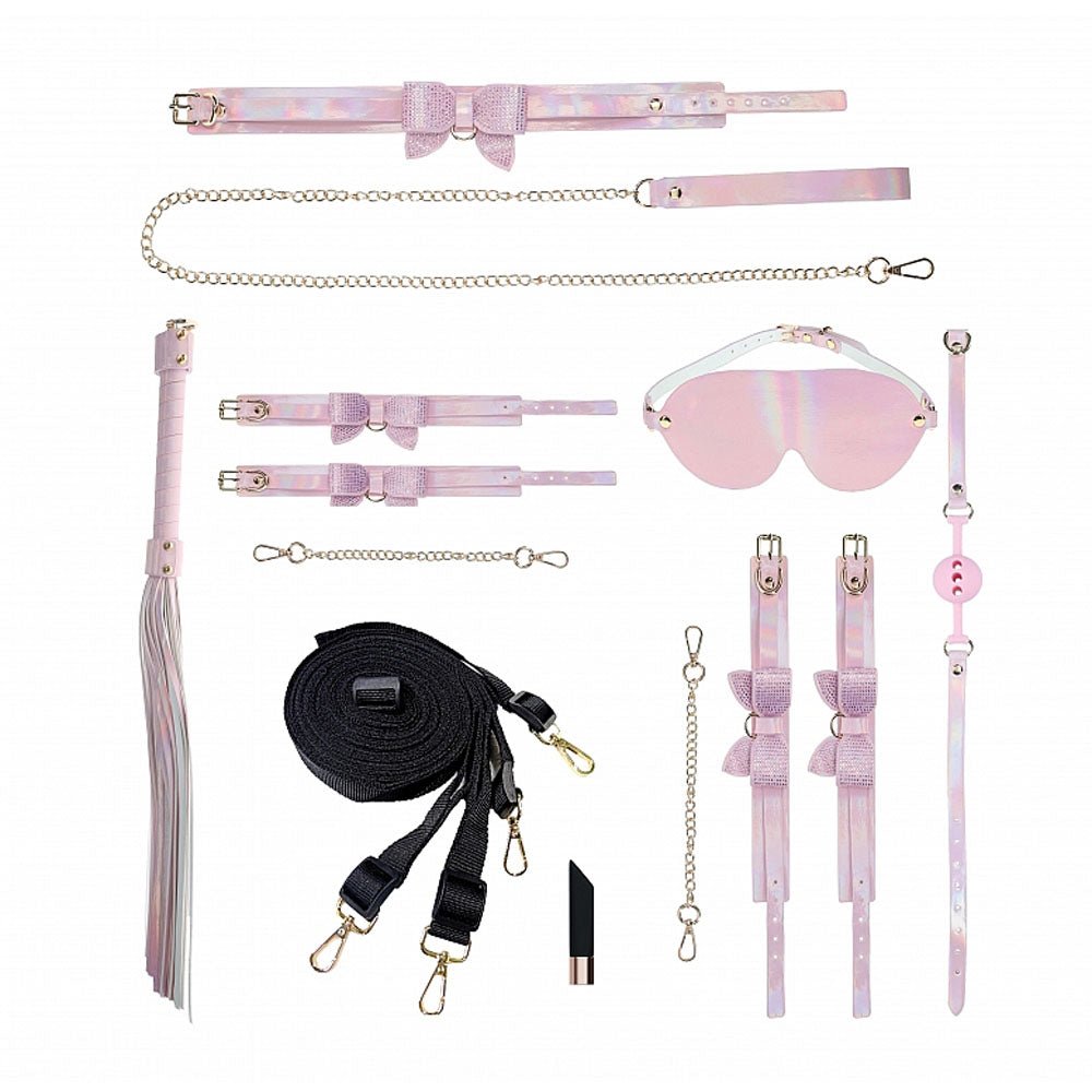 OUCH! Paris Collection Pink Bondage Set with Bag - 8 Piece Kit