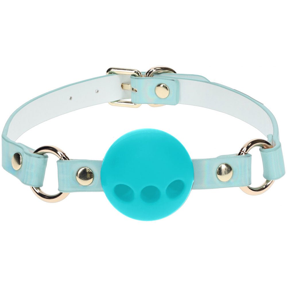 OUCH! Paris Collection - Silicone Ball Gag Baby Blue Breatheable Mouth Restraint