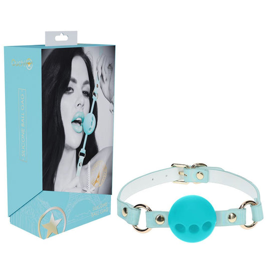 OUCH! Paris Collection - Silicone Ball Gag Baby Blue Breatheable Mouth Restraint