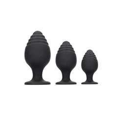 Ouch! Rippled Butt Plug Set - Butt Plugs - Set of 3 Sizes