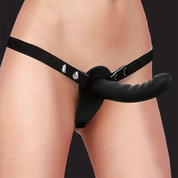 OUCH! Silicone Ribbed Strap-On Black