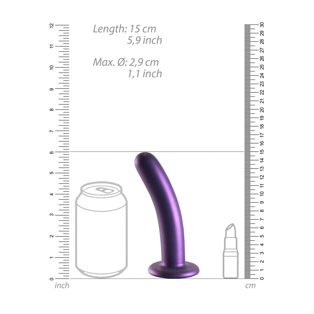 OUCH! Smooth Silicone G-Spot Dildo - Purple 6'' / 14.5 cm