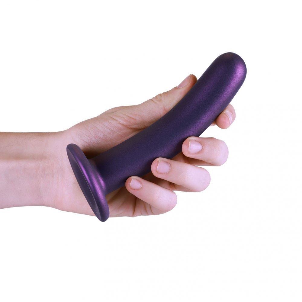 OUCH! Smooth Silicone G-Spot Dildo - Purple 6'' / 14.5 cm