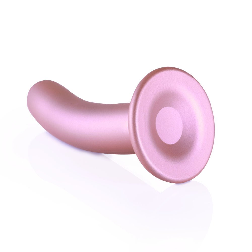 OUCH! Smooth Silicone G-Spot Dildo - Rose Gold 6'' / 14.5 cm