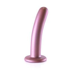 OUCH! Smooth Silicone G-Spot Dildo - Rose Gold 6'' / 14.5 cm