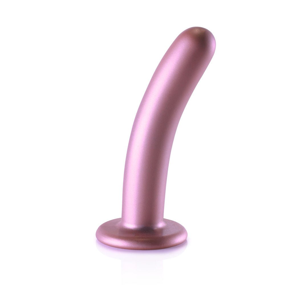 OUCH! Smooth Silicone G-Spot Dildo - Rose Gold 6'' / 14.5 cm