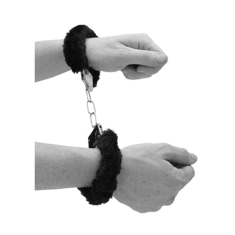 OUCH! & White Beginner's Furry Hand Cuffs - Restraints