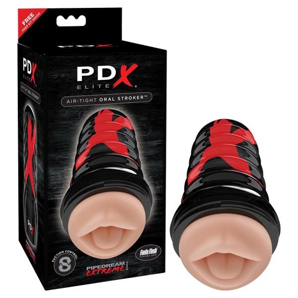 PDX Elite Air - Tight Oral Stroker - Black/Flesh Mouth Stroker