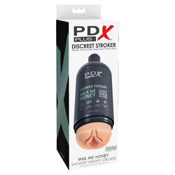 PDX Plus Shower Therapy - Milk Me Honey - Flesh Discreet Vagina Stroker with Suction Base