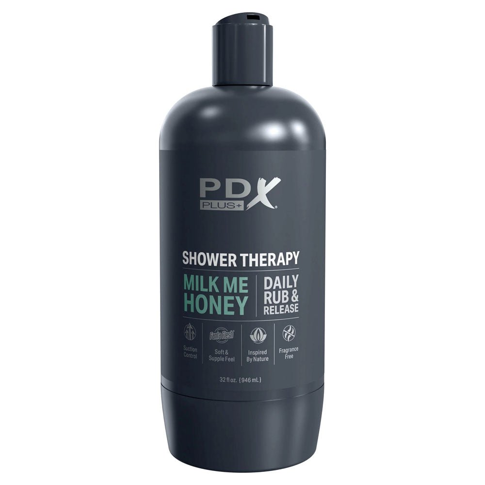 PDX Plus Shower Therapy - Milk Me Honey - Flesh Discreet Vagina Stroker with Suction Base