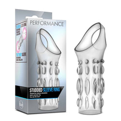 Performance Studded Sleeve Ring - Clear - Clear Penis Sleeve