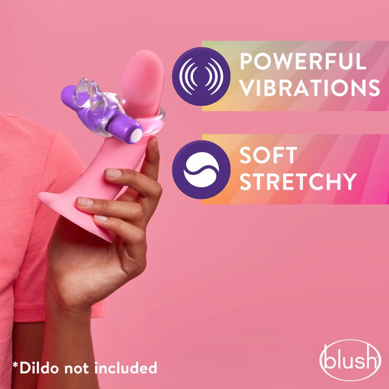 Play With Me Bull Vibrating C-Ring Clear/Purple Cock Ring