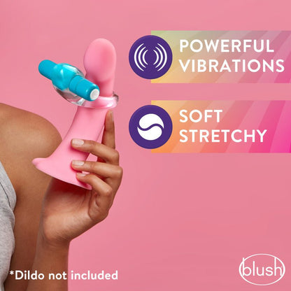 Play With Me Delight Vibrating C - Ring Clear/Blue Cock Ring