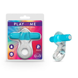 Play With Me Delight Vibrating C-Ring Clear/Blue Cock Ring