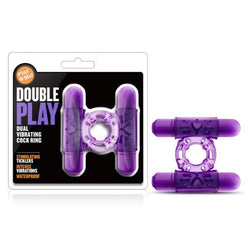 Play With Me - Double Play - Purple Dual Vibrating Cock Ring