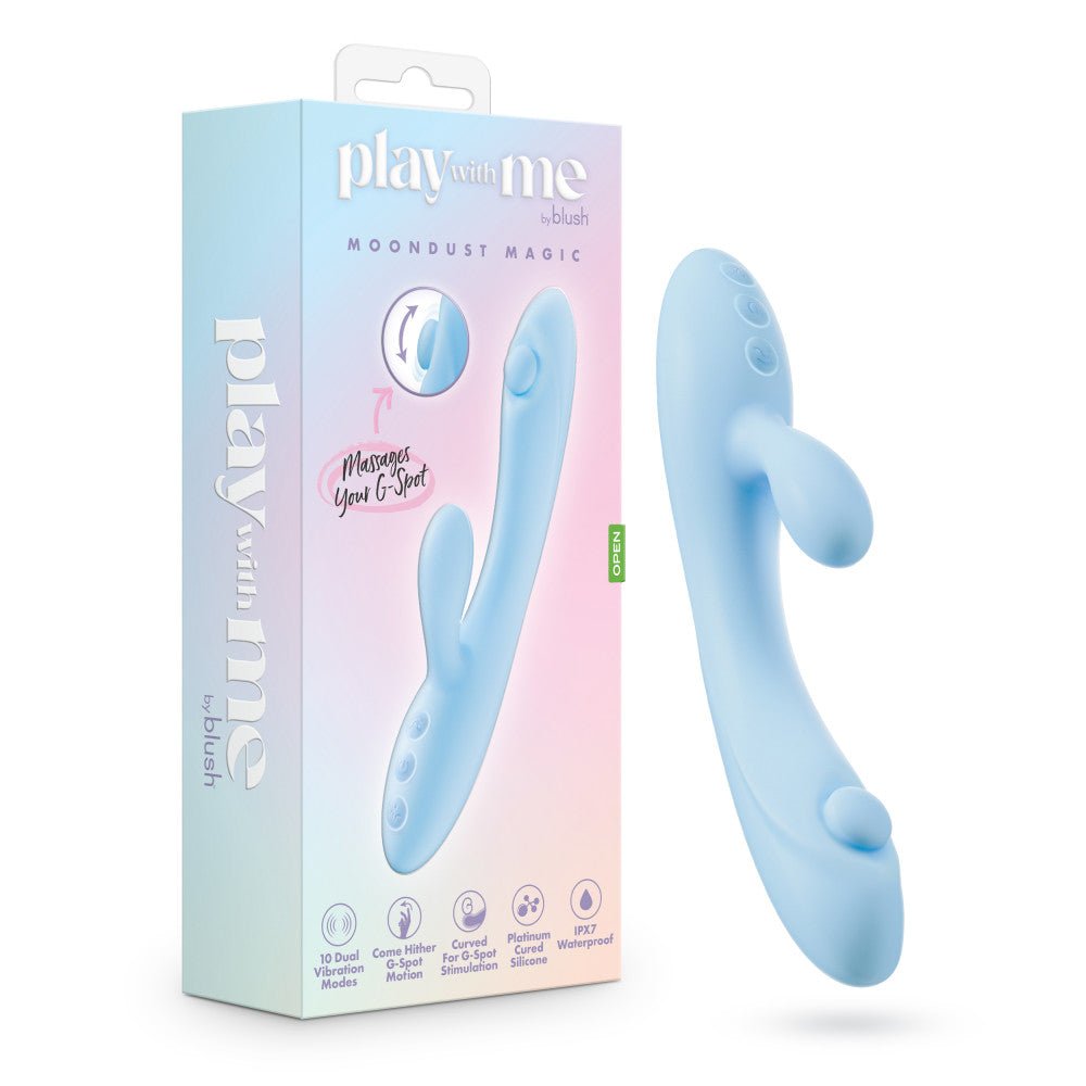 Play With Me - Moondust Magic - Blue 20.3 cm USB Rechargeable Rabbit Vibrator