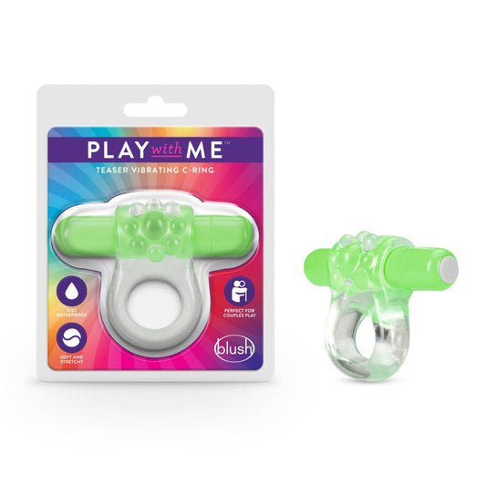 Play With Me Teaser Vibrating C - Ring - Green