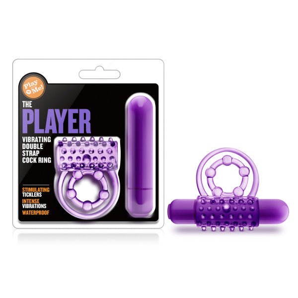 Play With Me - The Player Purple Vibrating Cock & Ball Rings