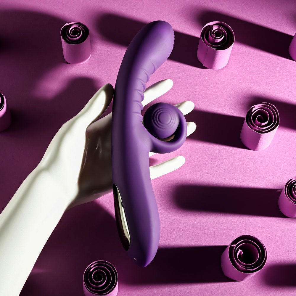 Playboy CURLICUE Purple 23.5 cm USB Rechargeable Rabbit Vibrator